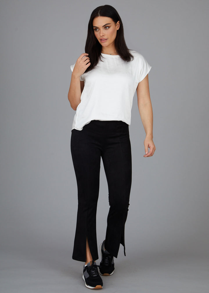 Perry Seemed Slit Pants - Faux Suede: FINAL SALE