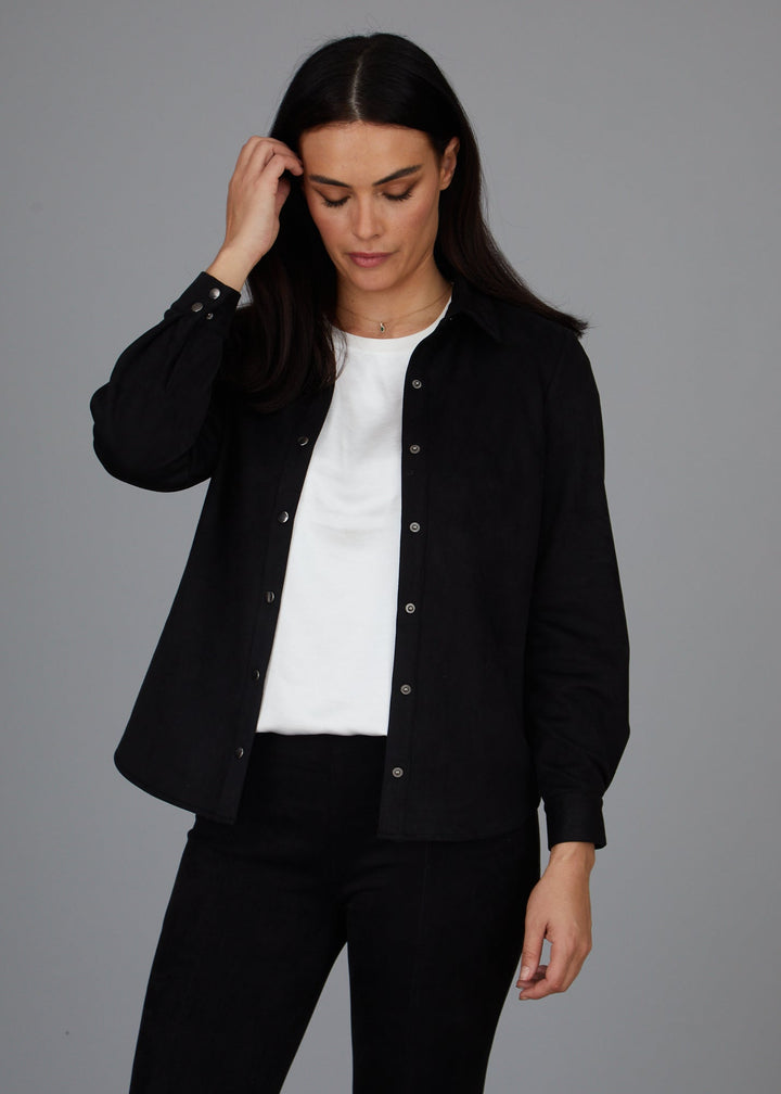 Kyle Snap Shirt - Faux Suede: FINAL SALE