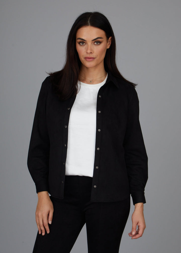 Kyle Snap Shirt - Faux Suede: FINAL SALE