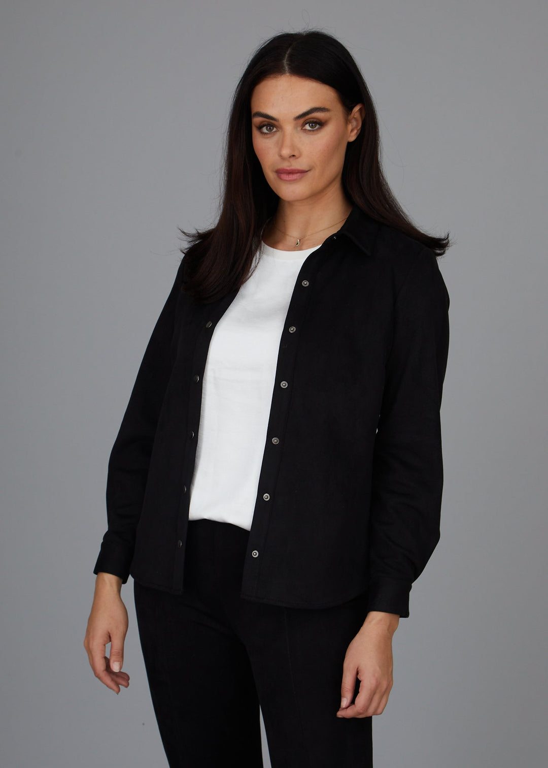 Kyle Snap Shirt - Faux Suede: FINAL SALE