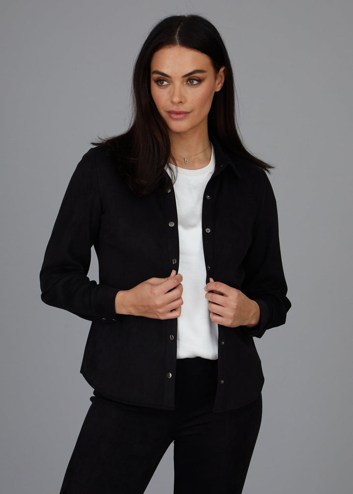 Kyle Snap Shirt - Faux Suede: FINAL SALE