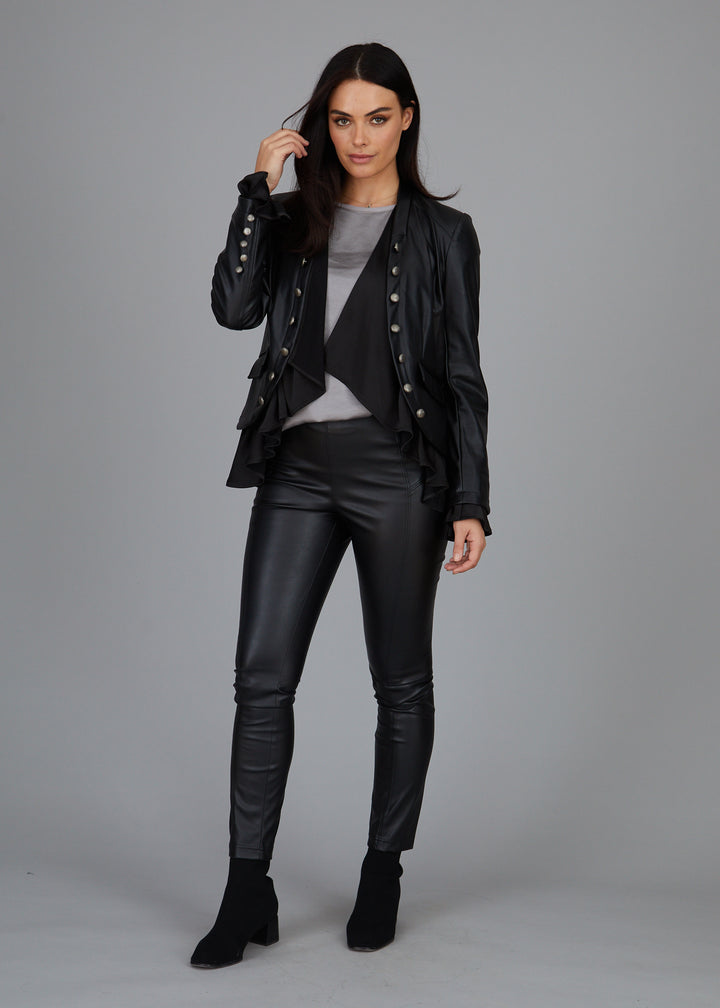 Graham Flounce Jacket - Faux Leather: FINAL SALE
