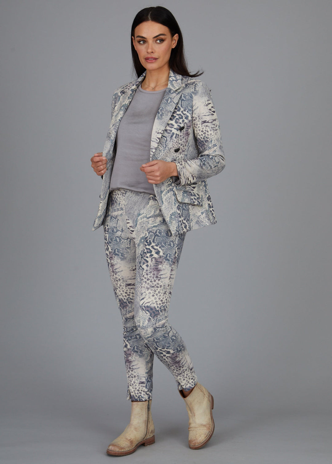 Steely 1 Button DB Jacket - Multi Skin Faux Suede: FINAL SALE