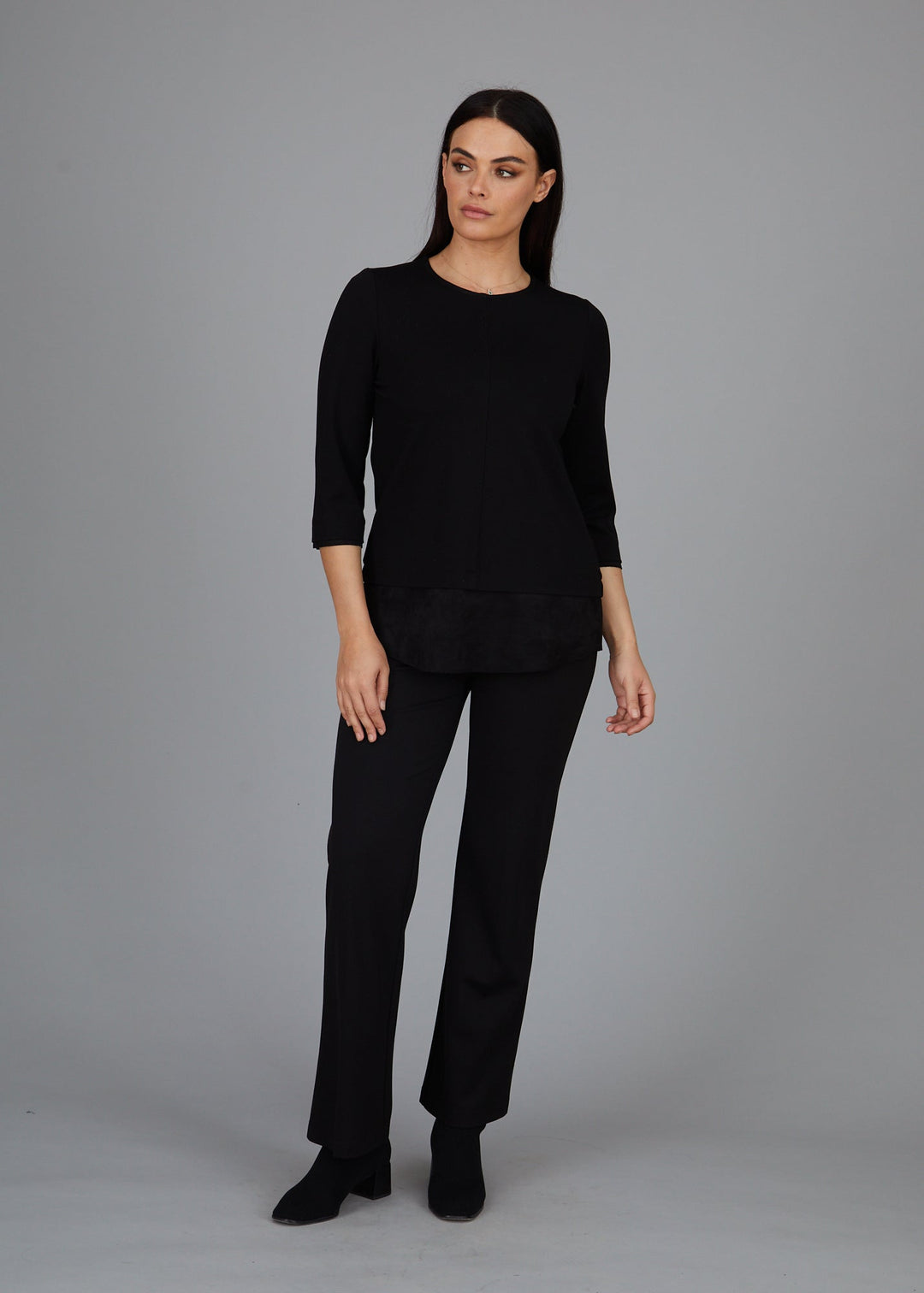 Dawn Hi-Low Crew - Faux Suede: FINAL SALE