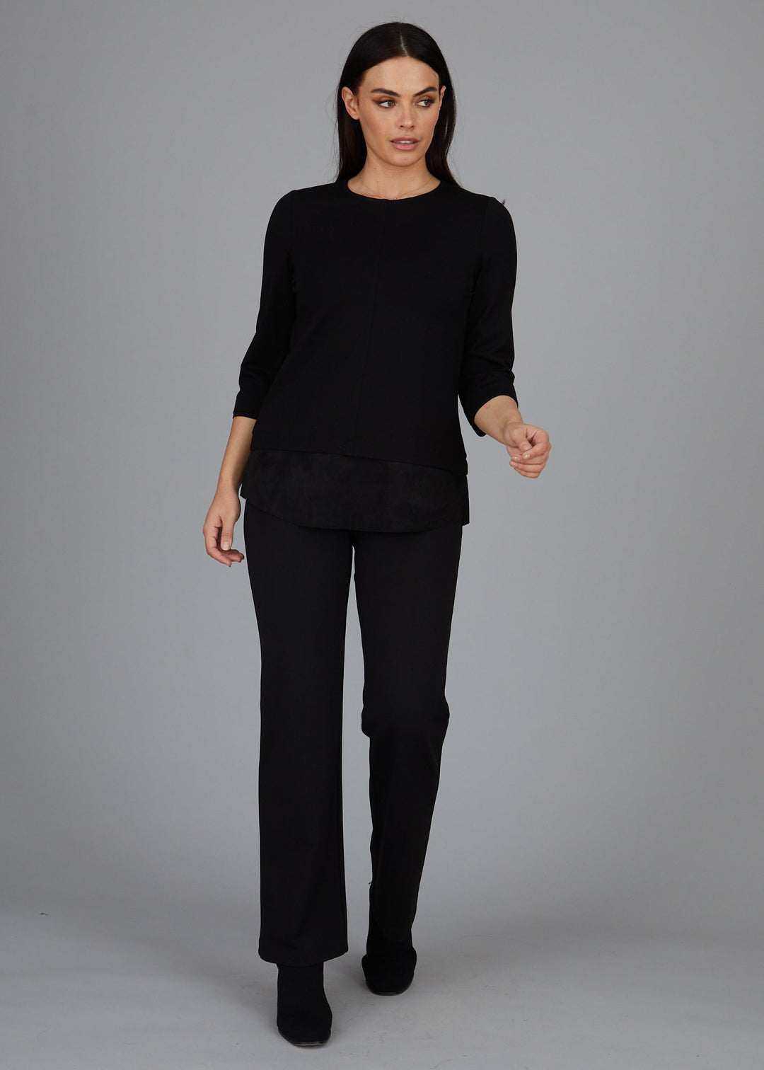 Dawn Hi-Low Crew - Faux Suede: FINAL SALE