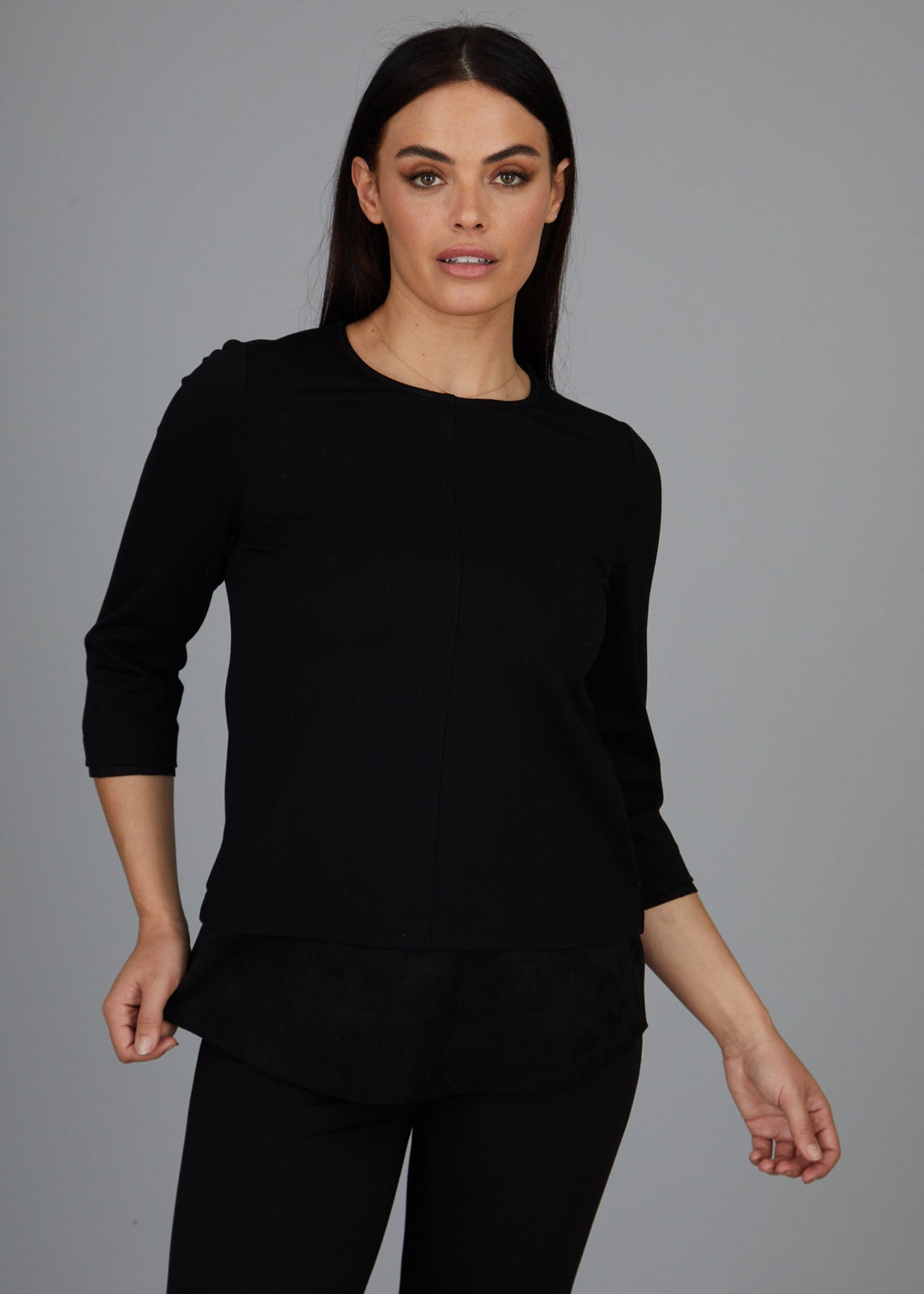 Dawn Hi-Low Crew - Faux Suede: FINAL SALE