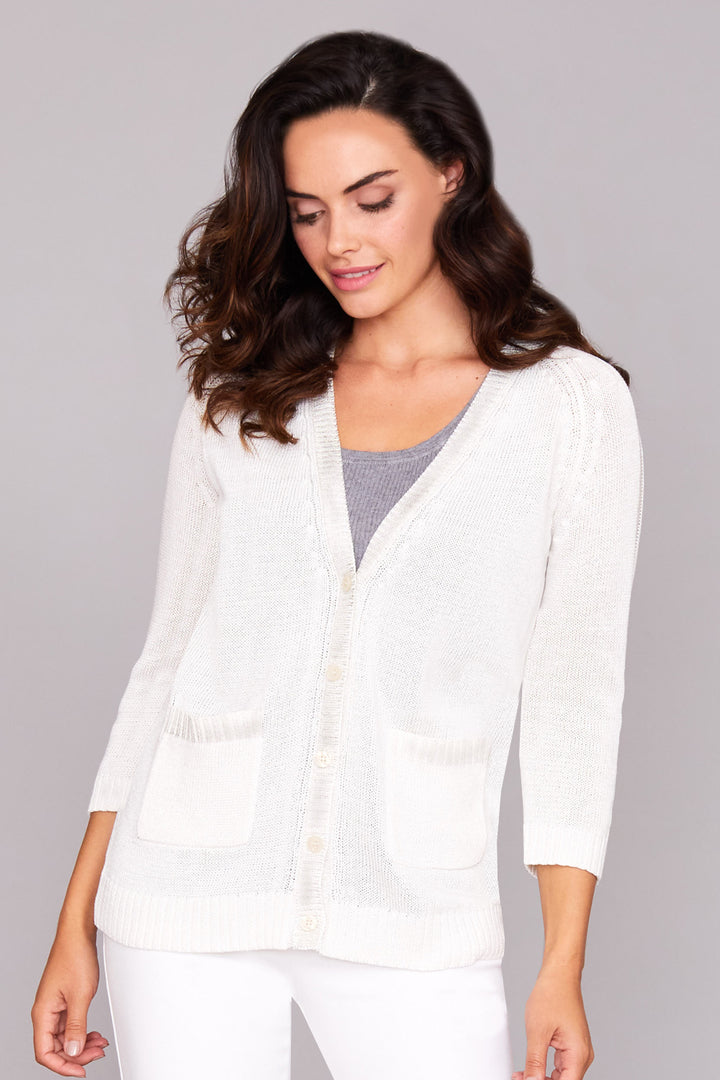 Silver Stripe Cardigan: FINAL SALE