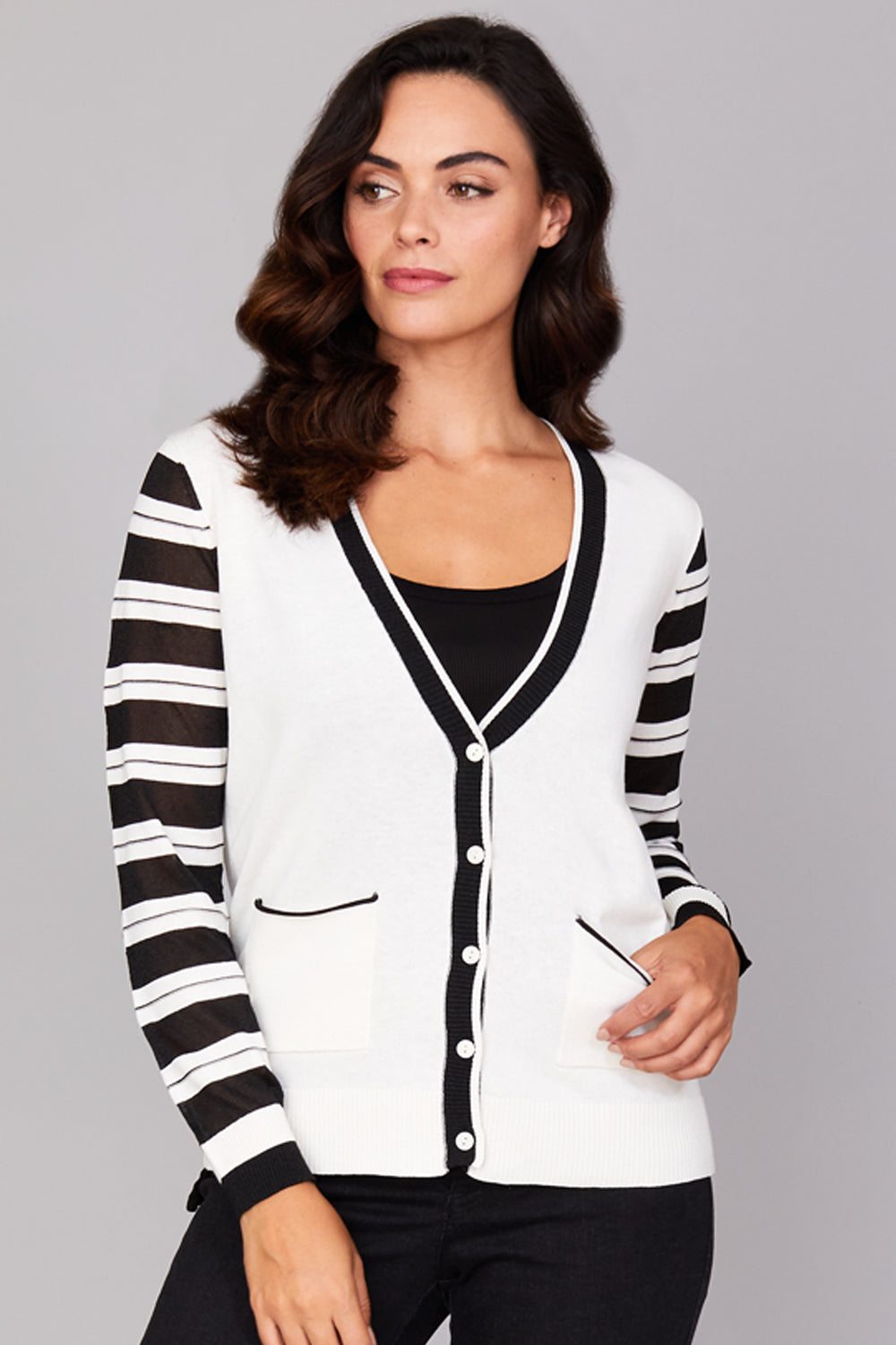 Luster Stripe Cardigan: FINAL SALE