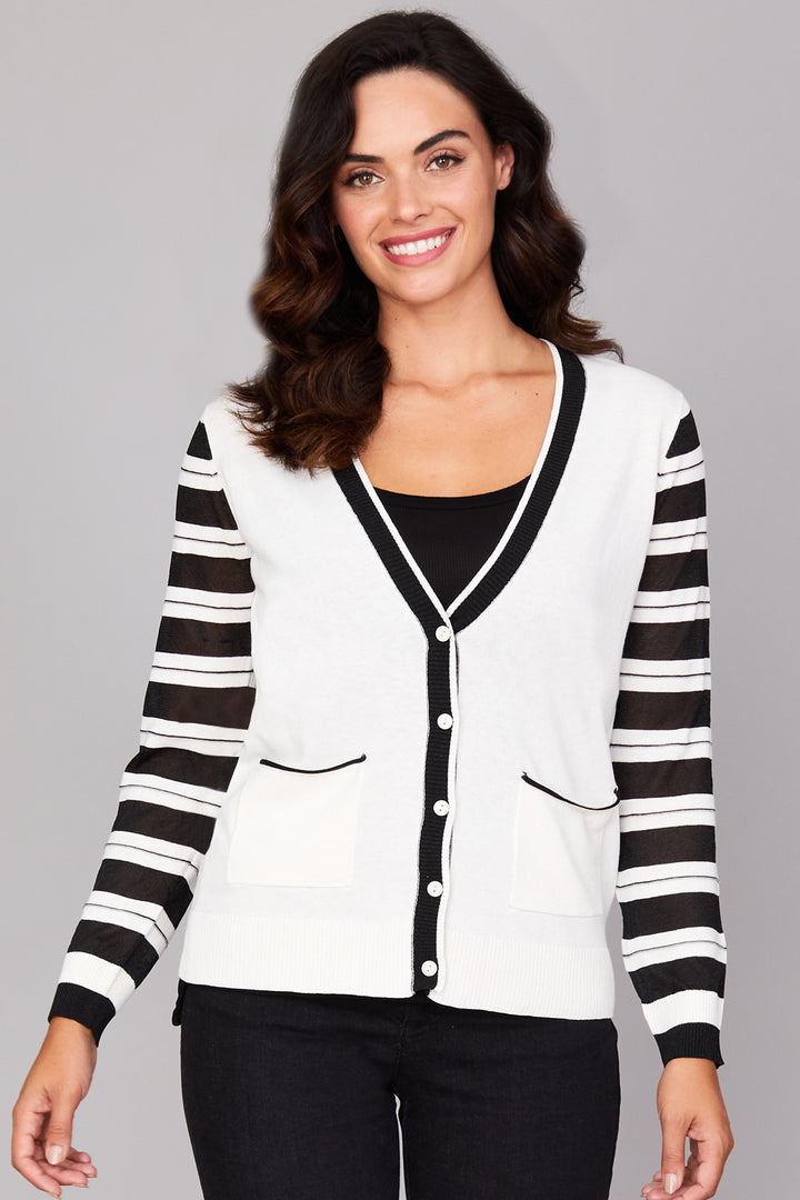 Luster Stripe Cardigan: FINAL SALE