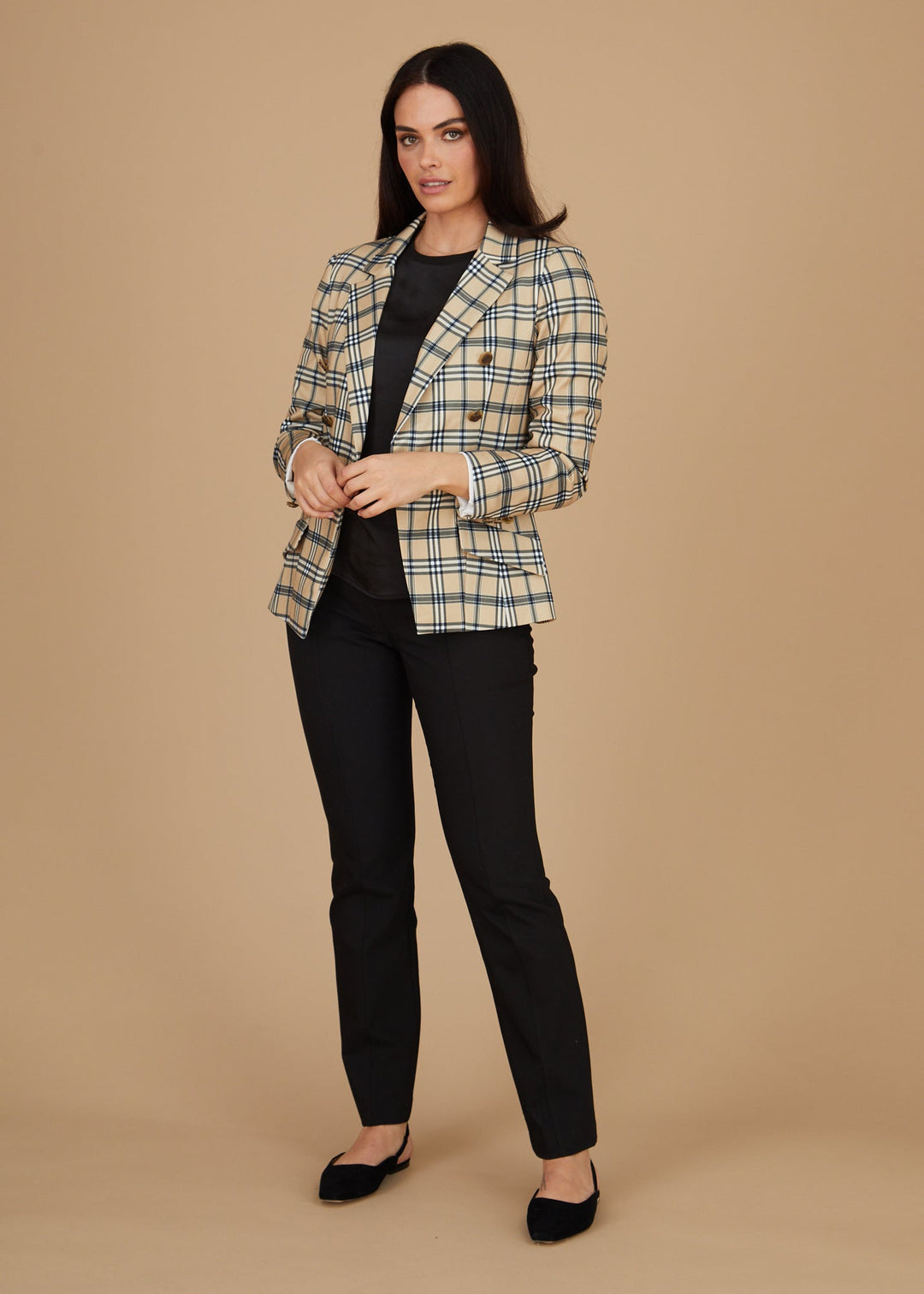 Steely 1 Button DB Jacket - Bur Plaid: FINAL SALE