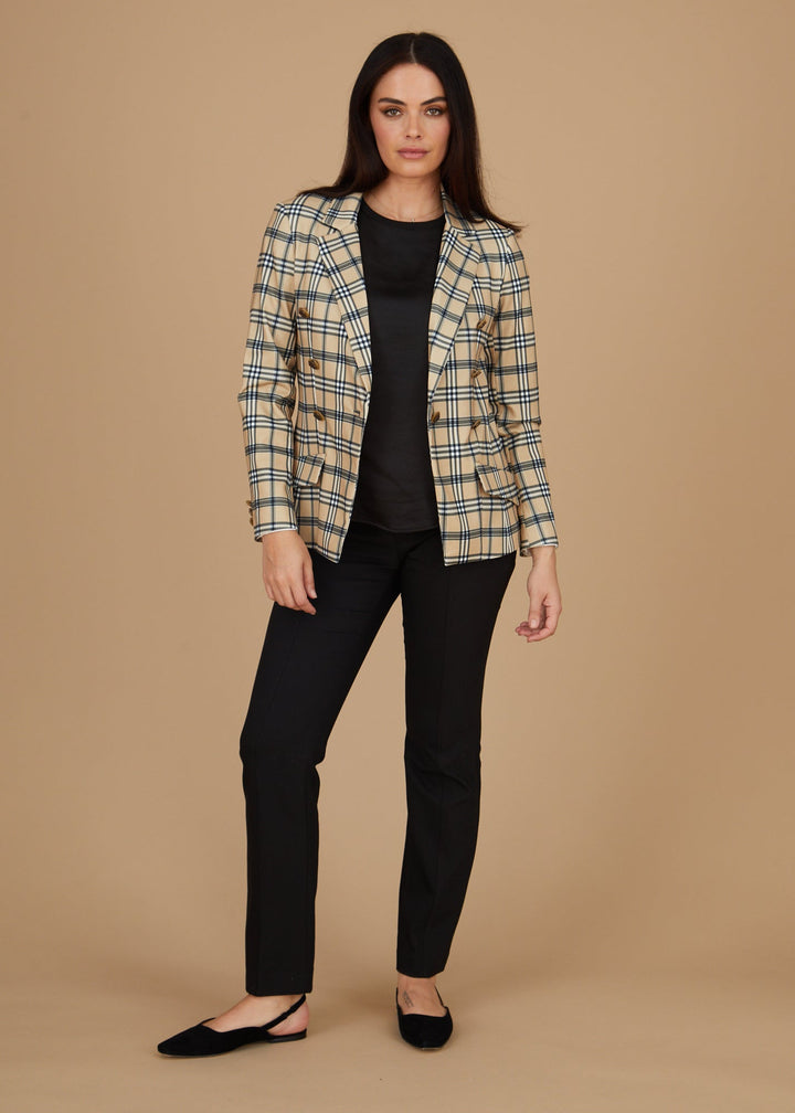Steely 1 Button DB Jacket - Bur Plaid: FINAL SALE
