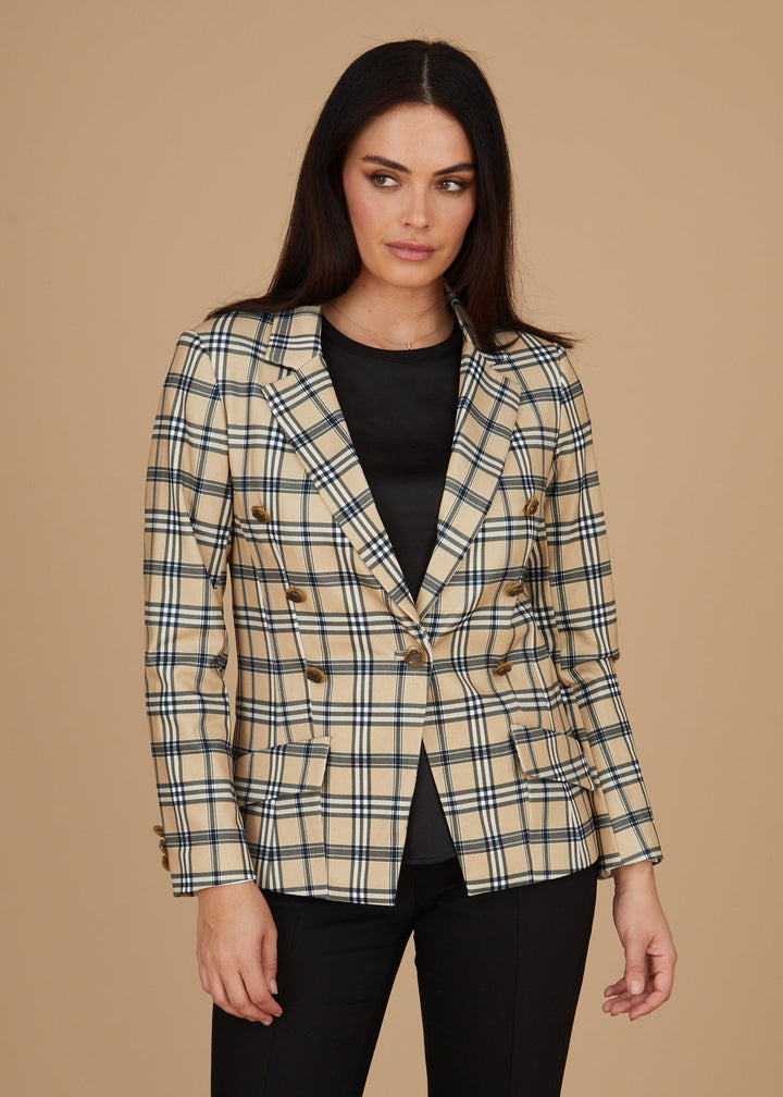 Steely 1 Button DB Jacket - Bur Plaid: FINAL SALE