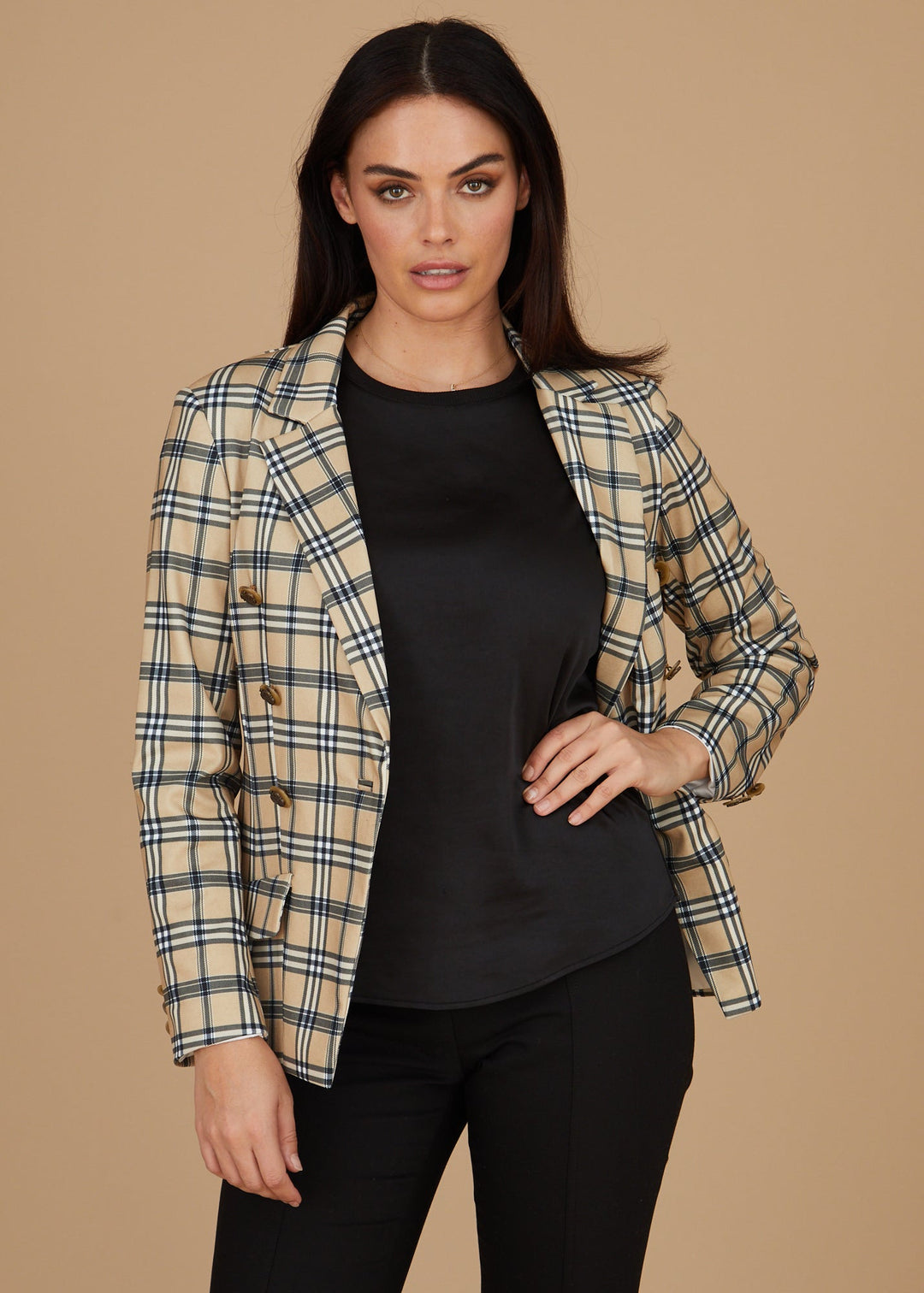 Steely 1 Button DB Jacket - Bur Plaid: FINAL SALE